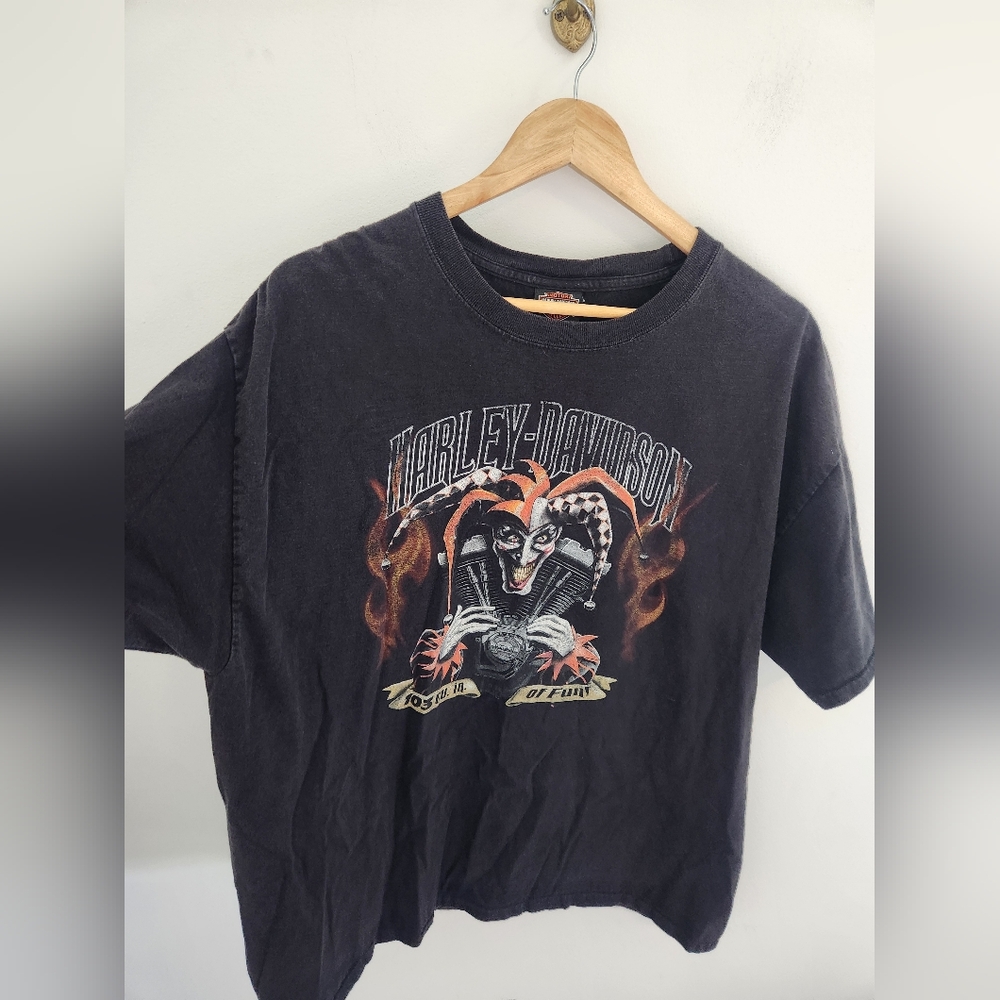Vintage Y2K Harley Davidson Joker 2 Sided Graphic Tee Size XL